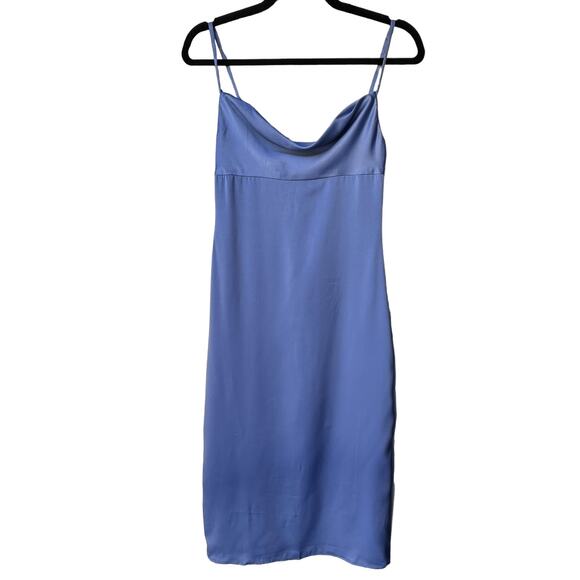 weworewhat cowl midi dress satin charmeuse 0cv slate blue size 0 - Picture 2 of 13